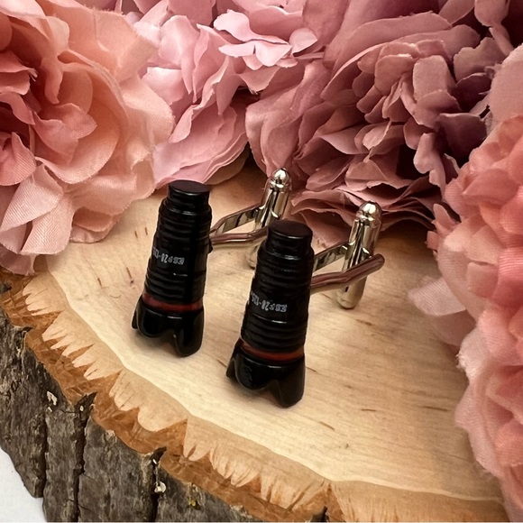 Black Long Range Zoom Photography Camera Lens Cufflinks - Picture 6 of 17